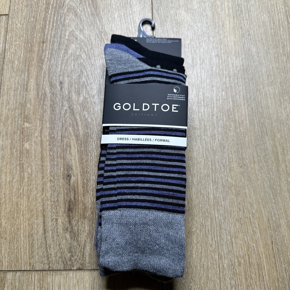 GoldToe Edition QuaFX‎ Formal Knit Multiple Pattern Crew Dress Socks Mens 6-12.5